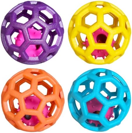 4pcs Dog & Cat Ball Toy Interactive Chasing Balls with Bell for Pet