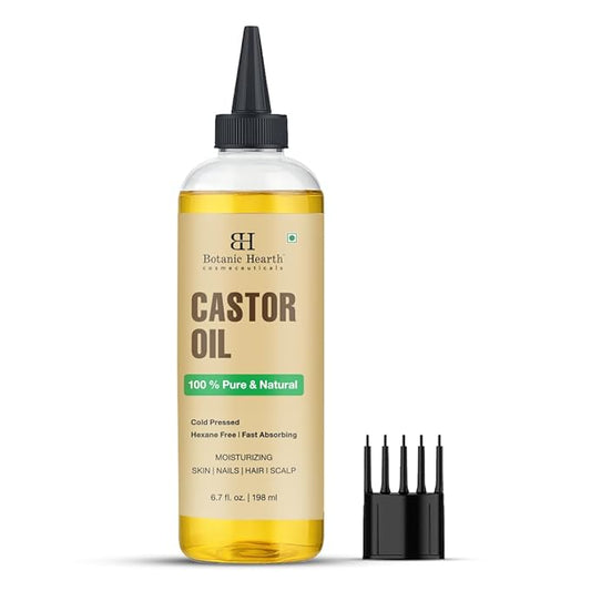 Botanic Hearth Hair Oil for Hair Growth & Hair Treatment Oils | Strengthening Dry, Frizzy, Damaged Hair & Scalp Treatment | Castor Hair Oil – 6.7 Fl Oz