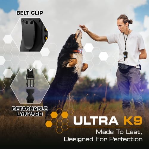INVIROX Ultra K9 Shock Collar for Large Dogs with 124 Training Levels | Veteran-designed, for Reactive Stubborn or Hard-to-Train Dogs, ¾ Mile Range, Night-Light Mode, Safe Communication