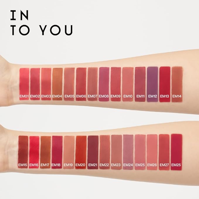 INTO YOU Matte Lipstick for Women, Matte Red Lipstick Long Lasting, High Impact Color Lip Stick, Transferproof and No Smudge Proof Velvet Lip Stain EM17