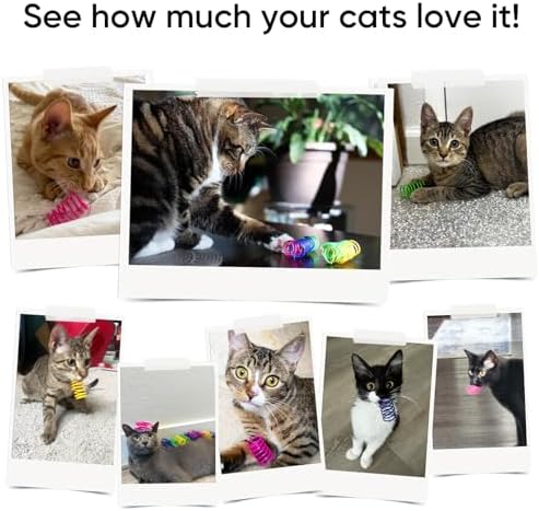 Cat Toys for Indoor Cats, 60 Pack Interactive Cat Spring Toys, 6Colors