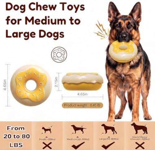 Squeaky Dog Chew Toys, Interactive Tough Indestructible Dog Toys for Aggressive Chewers, Medium to Large Dogs, Indoor & Outdoor Use