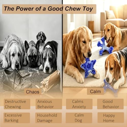 YINEYA Dog Toys for Aggressive Chewers, 3-Pack Tough Dog Chew Toys