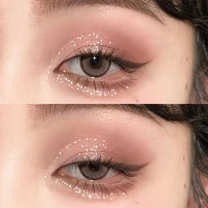 9 Color Eyeshadow Palette Makeup, Matte Glitter Shimmer Korean Eye Shadow Palettes, Highly Pigmented Long Lasting Waterproof Blendable, Knit Violet Rose Gold Purple Pink Dark Brown Glitter Eye Makeup
