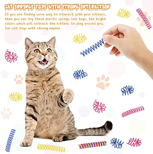 Charniol 60 Pcs Cat Spring Toys for Indoor Cat Kitten, 3 Inch