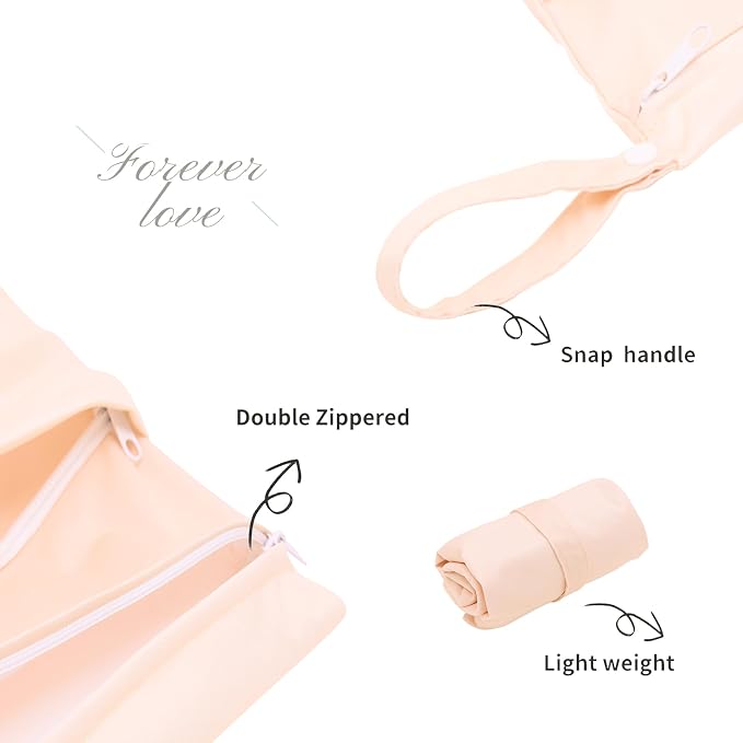 ALVA ALVABABY 3pcs Cloth Diaper Wet Dry Bags Waterproof Reusable with Two Zippered Pockets Travel Beach Pool Daycare Soiled Baby Items Yoga Gym Bag for Swimsuits or Wet Clothes 3L-ZM10