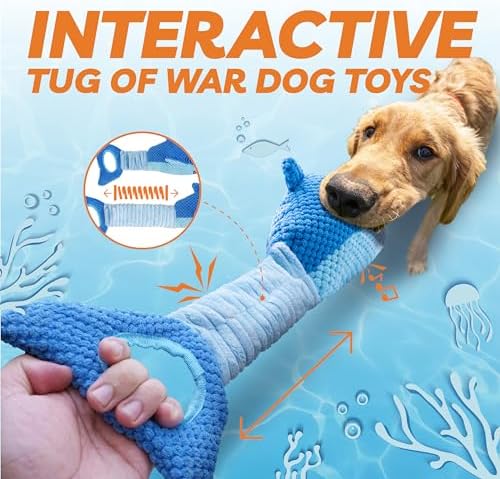 LEGEND SANDY Large Squeaky Dog Toys to Keep Them Busy, Interactive Plush Dog Toy,Crinkle Tug of War Dog Chew Toy for Small, Medium, and Large Dogs | Soft Plush Pet Toy，Puppy Chew Toy for Small Medium Large Breeds for Teething