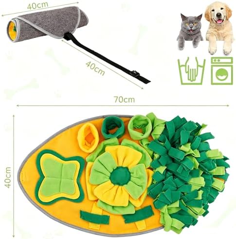 Snuffle Mat for Dogs and Cats, Interactive Nosework Feeding Puzzle Toy, Encourages Natural Foraging Skills, Stress Relief, 28 x 16 Inch