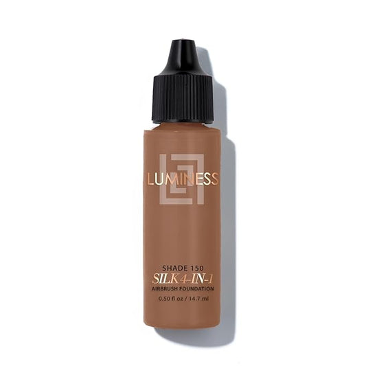 Luminess Air Silk 4-In-1 Airbrush Foundation- Foundation, Shade 150 (.5 Fl Oz) - Sheer to Medium Coverage-Anti-Aging Formula Hydrates and Moisturizes - Professional Makeup Kit for Cordless Air Brush