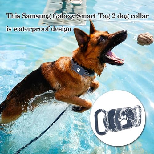 Waterproof Dog Collar Holder Compatible with Samsung Galaxy SmartTag2 | Silicone GPS Tracker Hidden Loop Holder for Smart Tag2, Anti-Lost Tag2 Case (Blue)