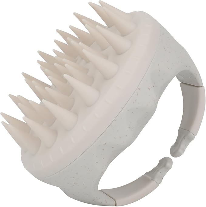 MOCHTERO Manual Scalp Massagers with Soft Silicone Bristles,for Stress Relax Hair Growth,Beige