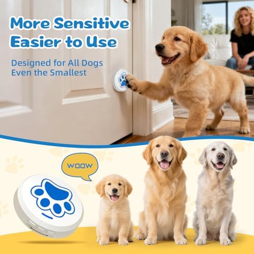 ChunHee Dog Bells to Go Outside – Bell for Dogs to Ring to Go Potty | Dog Door Bell with 5 Adjustable Volume & 36 Ringtones | Chew-Proof Dog Potty Bell | Bells for Dog Training to Go Outside
