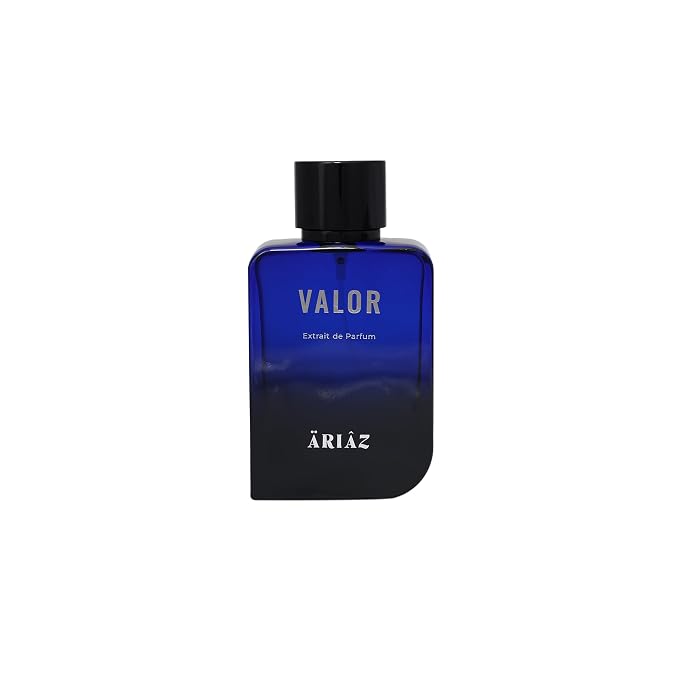 ARIAZ Valor Men Extrait De Parfum 3.4 Oz - Spicy Amber Woody Cologne with Apple, Bergamot, Pepper, Oud, Sandalwood & Amber - Smoky Intense Nighttime Fragrance for Fall & Winter