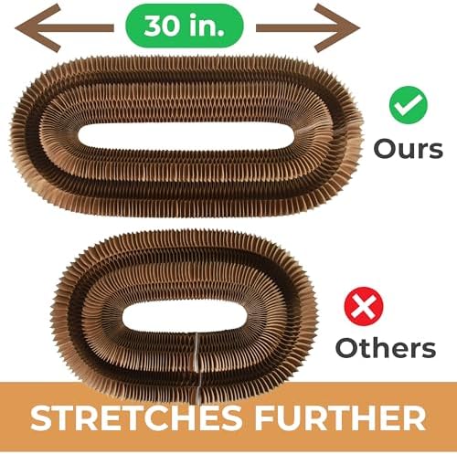 Accordion Cat Toy Scratcher – Cat Toys for Indoor Cats – Expandable Cat Cardboard Scratcher, Magnetic Reversible Interactive Cat Toy | LittleMitts