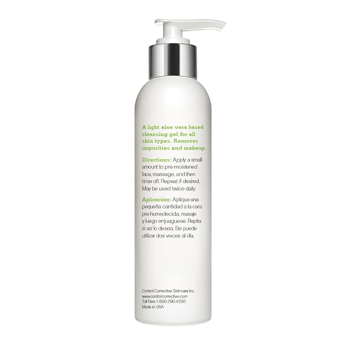 CONTROL CORRECTIVE Gentle Facial Wash, 6.7 Oz - Hydrates, Normalizes & Restores Balance, For Normal Or Combination Skin, Aloe Vera Based, Lightly Foaming Cleanser, Gel To Foam