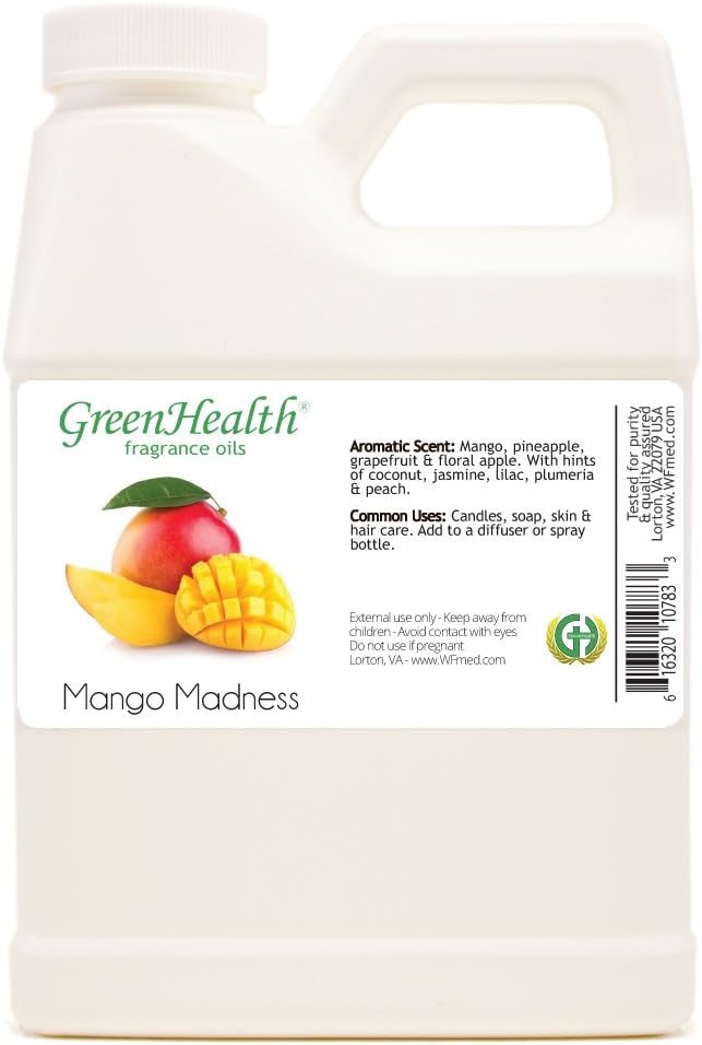 16 fl oz Mango Madness Fragrance Oil (Plastic Jug w/Cap) - GreenHealth