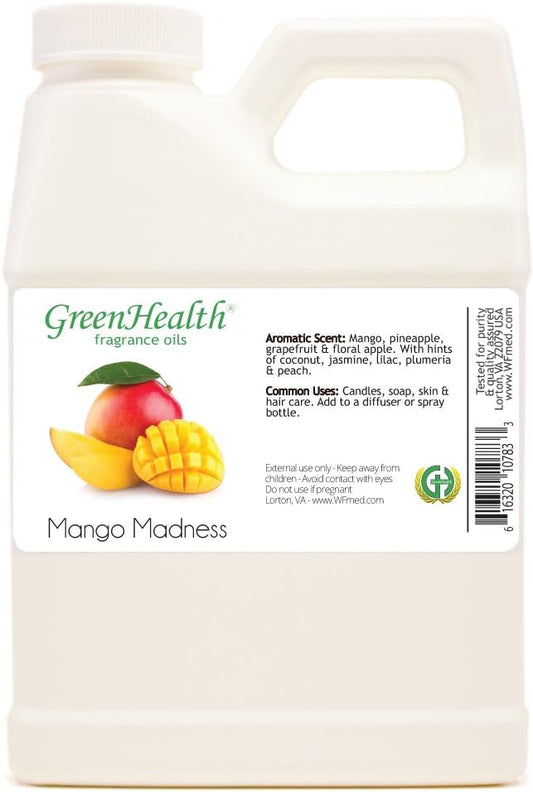 16 fl oz Mango Madness Fragrance Oil (Plastic Jug w/Cap) - GreenHealth