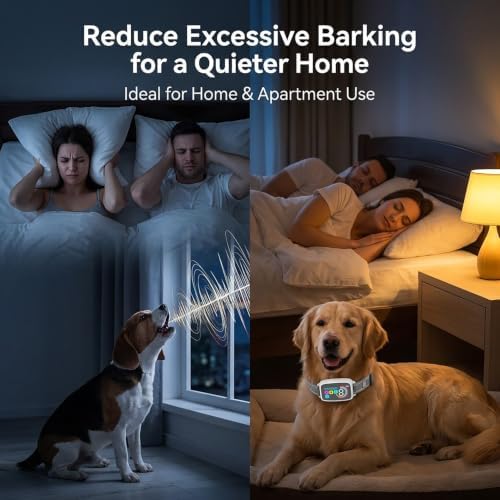 Automatic Bark Collar, with Bark Detection, for Dogs 10-120 lbs