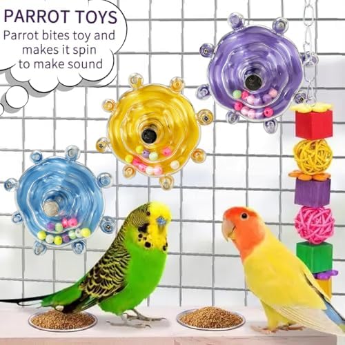 Budgie Toys, Parakeet Training Toy, Interactive Bird Educational Toy For Small Birds, Cockatiel Toys, Fun Parakeet toys, Lovebird toys, Quaker Parrot toys, Bird Toys For Conures, Sun Conure toys(Blue)