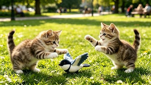 Interactive Flapping Penguin Pet Toy with Chirp Sound, Hanging & Placeable Plush Toy for Cats Dogs, Relieve Boredom Prevent Furniture Scratches