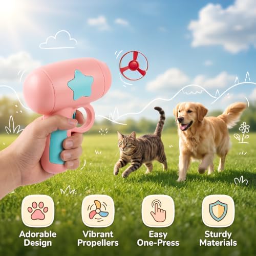 12PCS Cat Fetch Launcher Flying Propellers