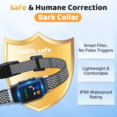 MASBRILL Rechargeable Bark Dog Collar, Adjustable Sensitivity