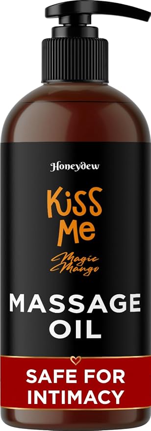 Mango Sensual Massage Oil for Couples - Alluring Tropical Full Body Massage Oil for Date Night and Nourishing Body Moisturizer with Sweet Almond - Vegan Non Greasy & Smooth Gliding Formula (8 Fl Oz)
