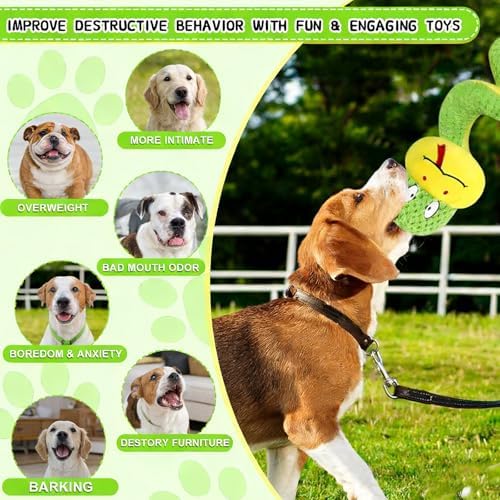 Chew Resistant Dog Rope Toy, Squeaky Crinkle Interactive Toy