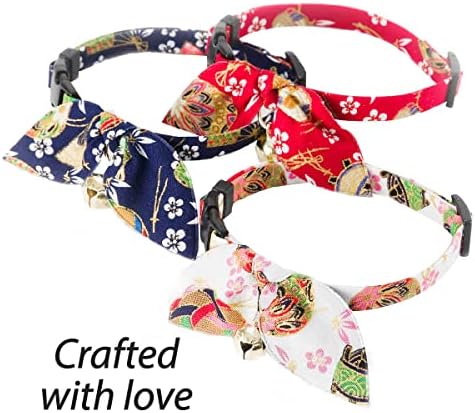 Necoichi Kimono Ribbon Cat Collar (Red)
