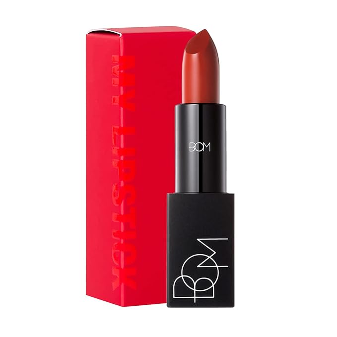 bom My Lipstick 808 My Warm Red, Long Lasting Strong Red Matte Lipstick Velvet Texture