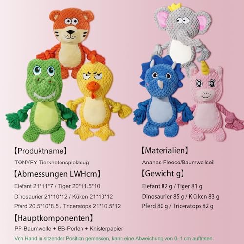 Cute Animals Interactive Dog Squeak Toys, Rope Plush Pet Chew Toys - Pink