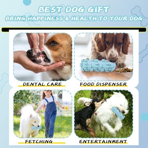 Freezable Treat Dispenser with 8 - Hours Cooling, Feeder for Large Dogs | Tough Durable Puzzle, Good for Dental Health, Easy to Clean, Portable Outdoor Camping Accessories
