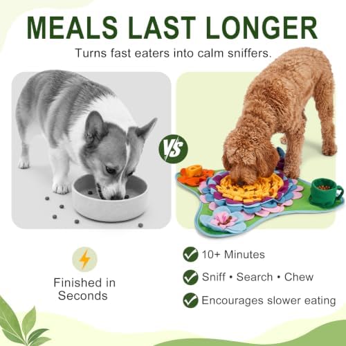 Dog Snuffle Mat for Slow Feeding - Nose Work & Mental Enrichment Toy