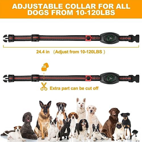 2 in 1 Dog Shock Collar - Bark Collar with Remote, w/3 Remote Training Modes, Beep, Vibration 1300Ft Dog Training Collar for for Small Medium Large Dogs (Red)
