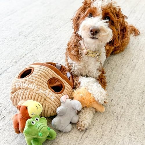 CHEWFFON Noah's Ark Burrow Dog Toy, 5-Pack Hide and Seek Toy