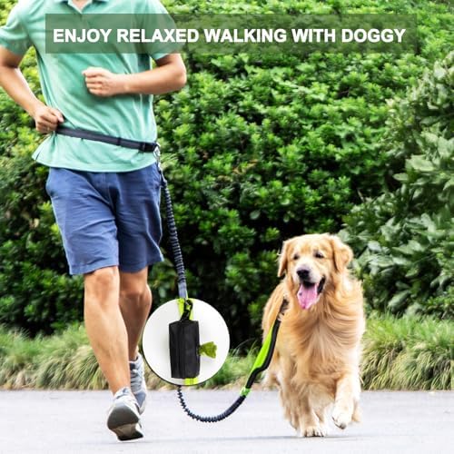 Dog Poop Bag Rolls Holder for Leash + 20 Doggy Waste Bags, Black