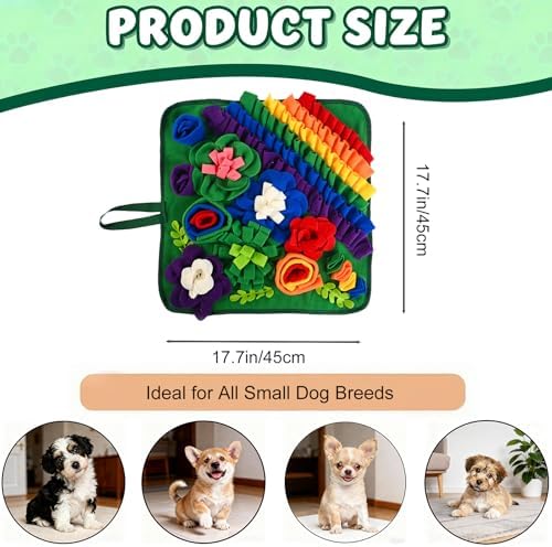 Snuffle Mat for Dogs & Cats 17.7in, Pet Treats Slow Feeding Mat