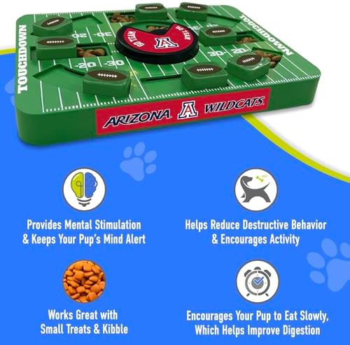 Pets First NCAA University of Arizona Large Puzzle Treat Toy for Dogs - Interactive Slow Feeding Toy, New Large Size