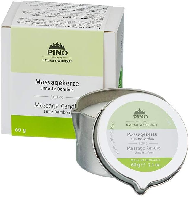 PINO Massage Oil Candle - Scented Candle Melts Into Hydrating Massage Oil - 2.1 oz. - Lime Bamboo - Can Be Used As Massage Candle for Couples, Aromatherapy Candle, or Relaxing Candle