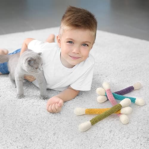 Glaciart One Swabs Cat Toys with Catnip - 5 PCS | Cute Cat Toys for Interaction, Exercise, & Play | Filled w/Organic Catnip for Anxiety & as Digestive Aid | Gift Idea