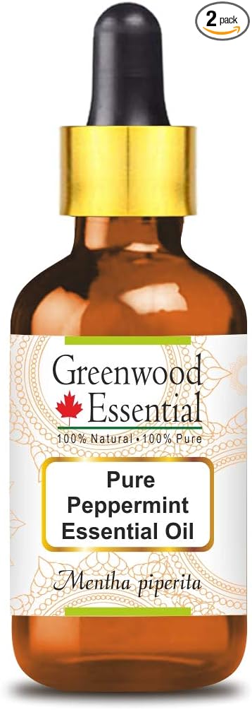 Greenwood Essential Pure Peppermint Essential Oil (Mentha piperita) with Glass Dropper Steam Distilled 50ml (1.69 oz)