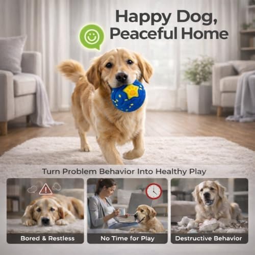 Interactive Dog Ball Toy for Medium & Large, Automatic Moving TPU