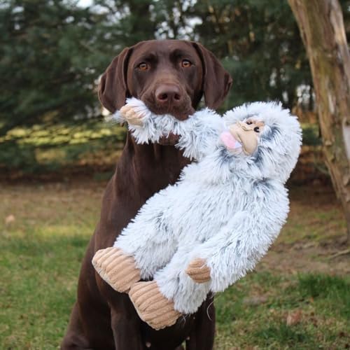 Tall Tails Yeti Rope Body Dog Toy – Durable Plush Squeaky Dog Toy for Snuggling & Play