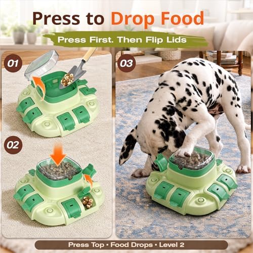 KADTC 2 Levels Dog Puzzle Toy, Interactive Slow Feeder & Treat Dispenser
