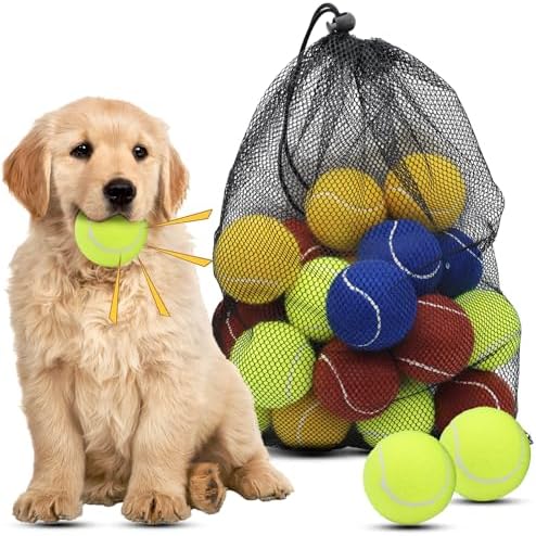 Magicorange Dog Tennis Balls, 20 Pack 2.5 inch Squeaky Tennis Balls