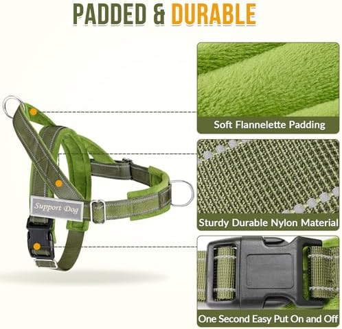 Lukovee No Pull Dog Harness and Leash Set, Soft Padded for Large Medium Dog