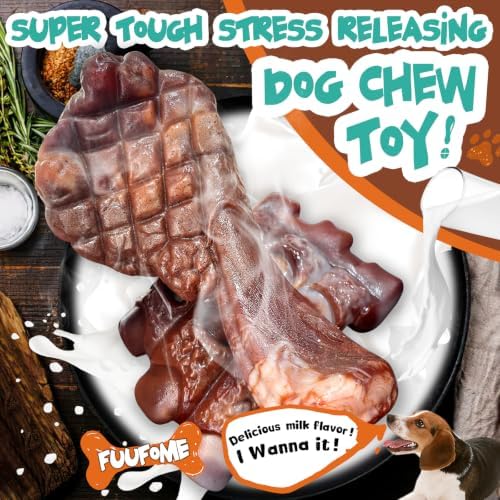 Fuufome Tough Dog Chew Toys for Medium & Large Aggressive Chewers, 2 Pack