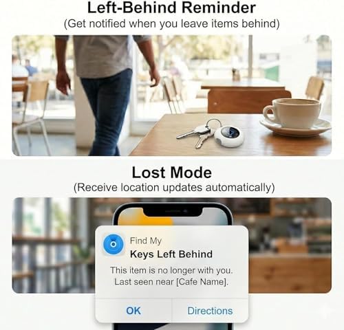 4 Pack Bluetooth Tracker Tags for Apple Find My MFi Certified Key Finder | No Subscription Required Replaceable Battery Loud Alarm Water-Resistant Air Tracker Tags for Keys Wallets Luggage and Pets