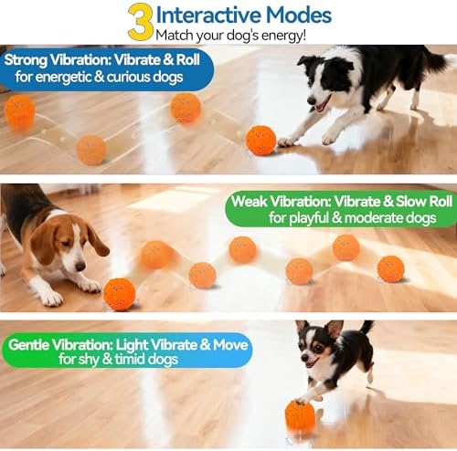 Newget Interactive Dog Toy Ball, Remote Control with 3 Play Modes Orange