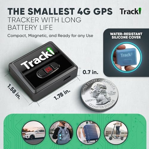 Tracki Mini GPS Tracker, Subscription Required, Cancel Anytime – Universal Compact 4G LTE Tracker for Vehicles (Tracker + 1Y Subs.)